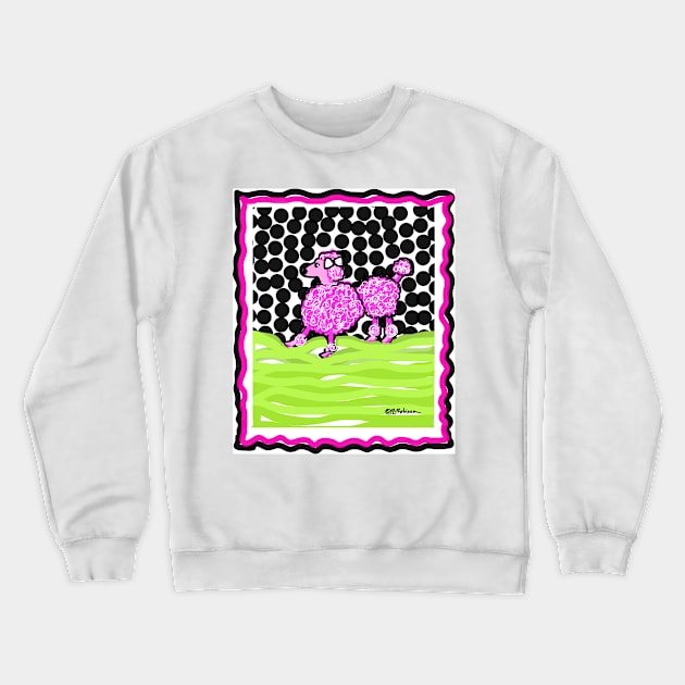 Pink Poodle Crewneck Sweatshirt by BRobinson